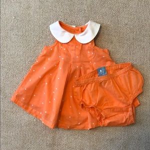 Baby Gap Orange w/ White Polka Dots Dress